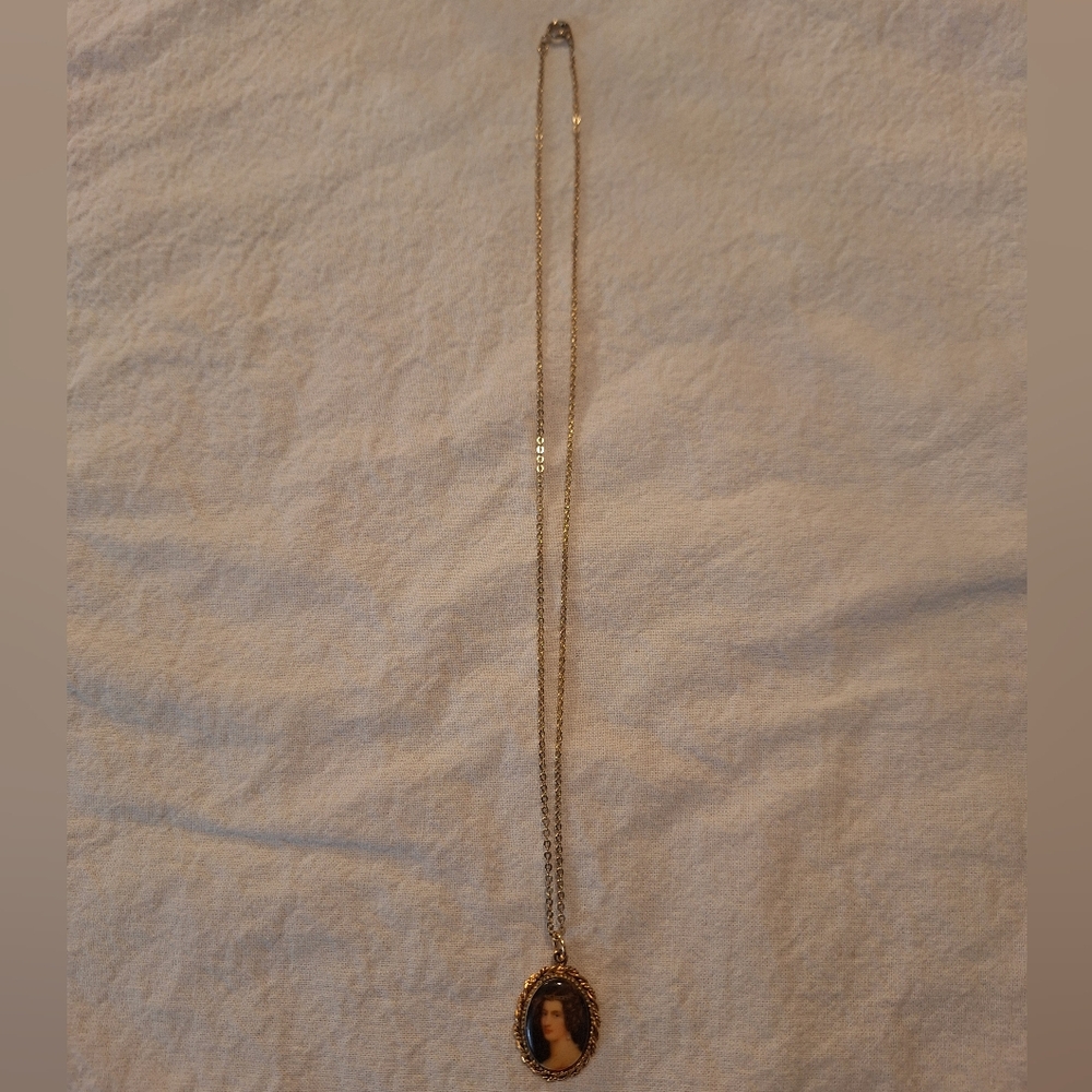 Vintage Gold Portrait Necklace
